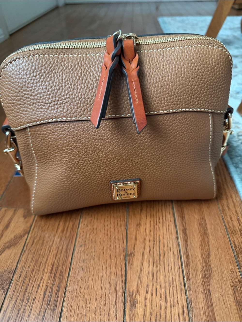 Dooney & Bourke Cameron Cognac Pebble Leather Crossbody Bag